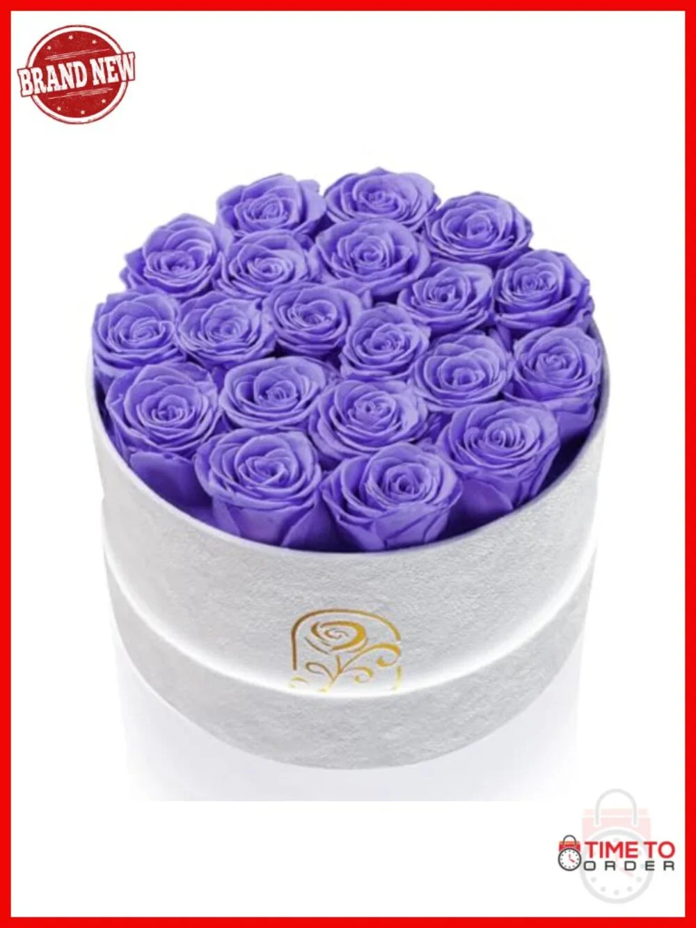 Preserved Roses Velvet Flower Box 20 Roses Romantic Gift for Her